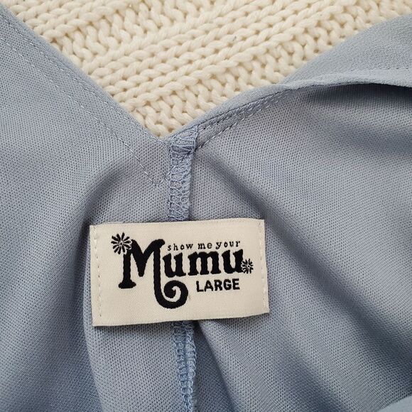 Show Me Your Mumu 'Kendall' Maxi Dress - size Large in Steel Blue - Picture 11 of 14